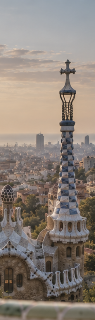 An unspecified city scene at dusk